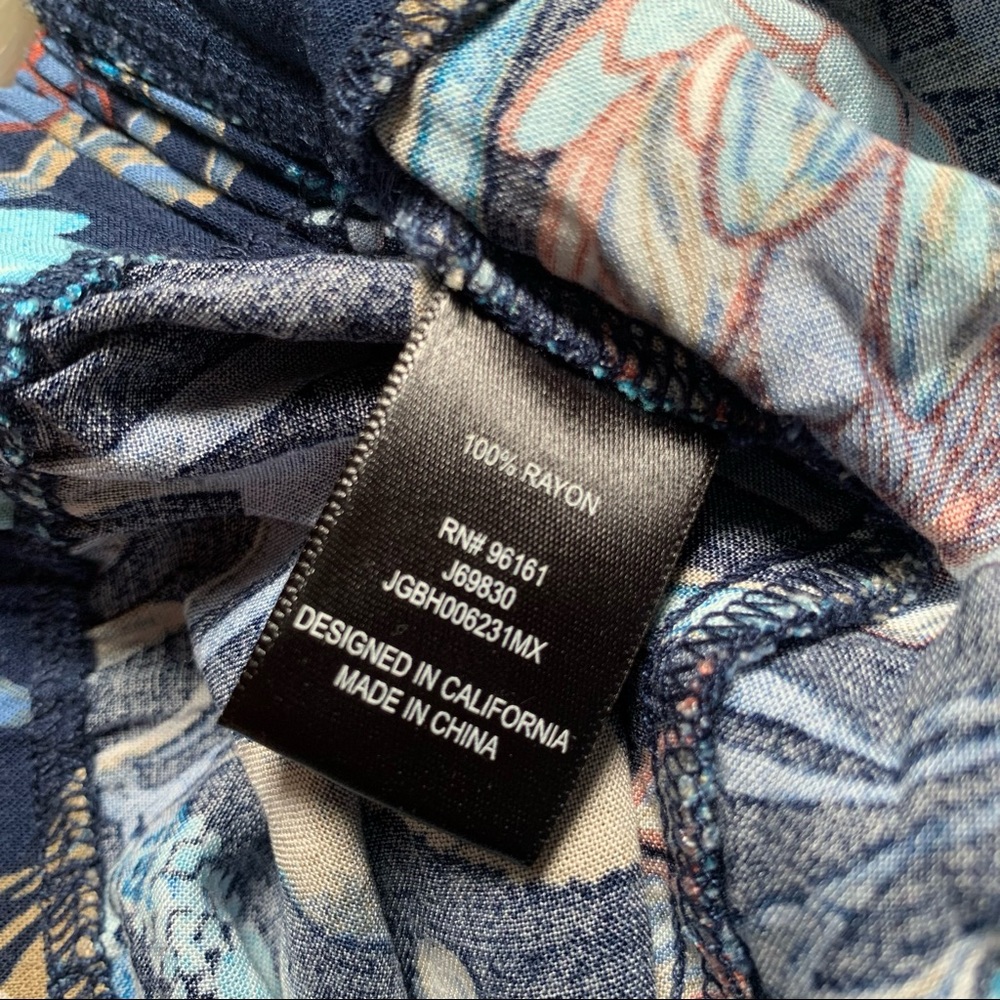 Gypsies & Moondust Blue Floral Wrap Tie Shorts - Picture 3 of 6